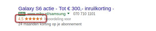 Google 150 sterren reviews seller ratings 2016